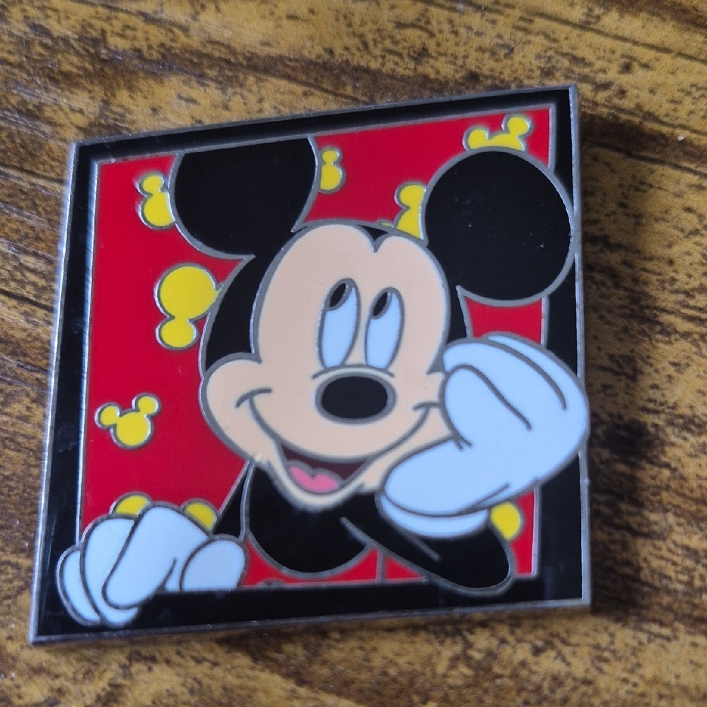 Mickey Mouse Red & Black Enamel Pin